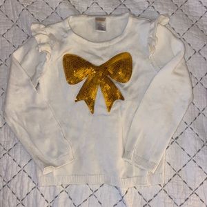 EUC Gymboree Good Glitter Bow Sweater, Size 4T